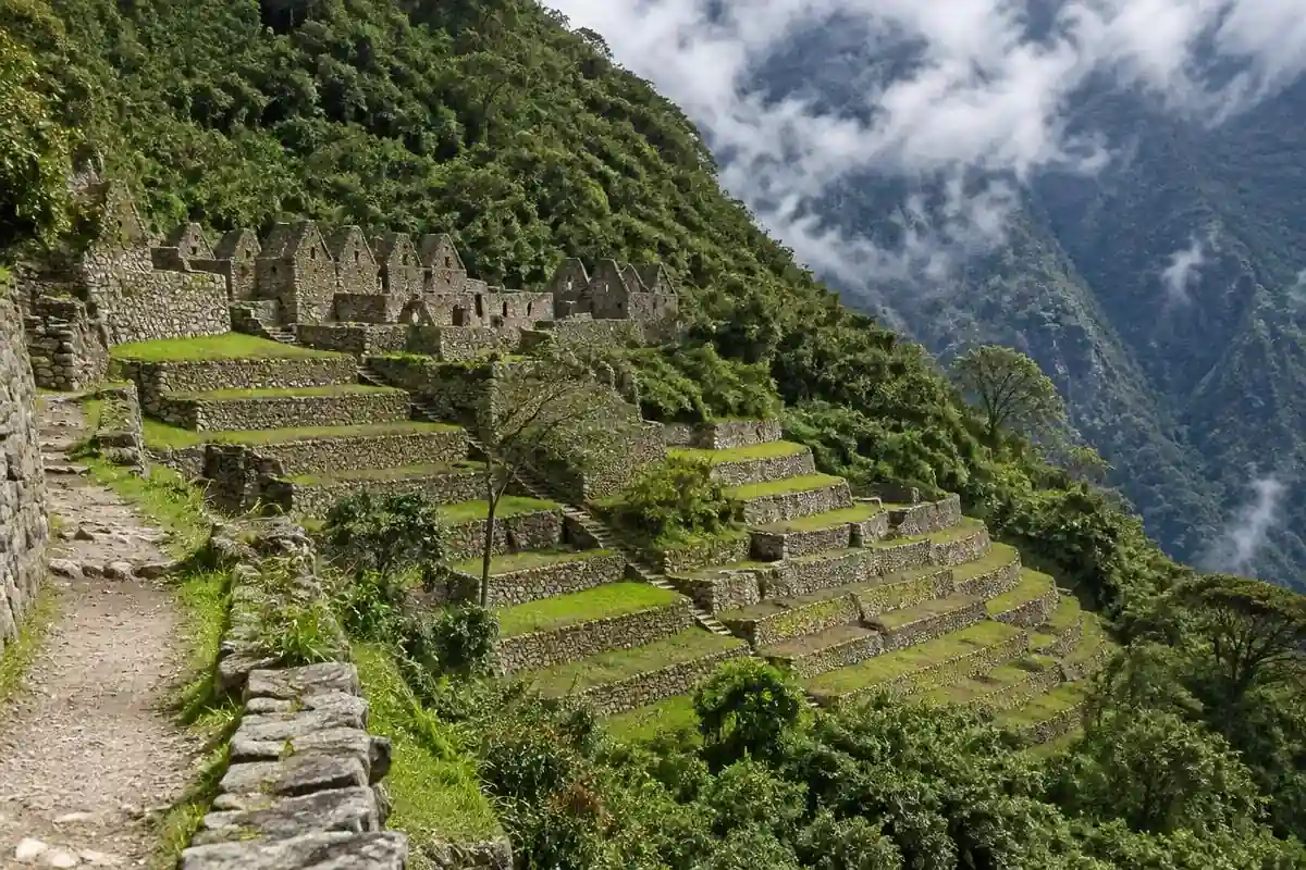Wiñay Wayna terraces seen on day 3 of the Classic Inca Trail hike