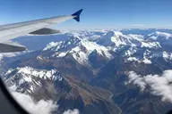 Andes mountains from the plane window on the Lima to Cusco flight